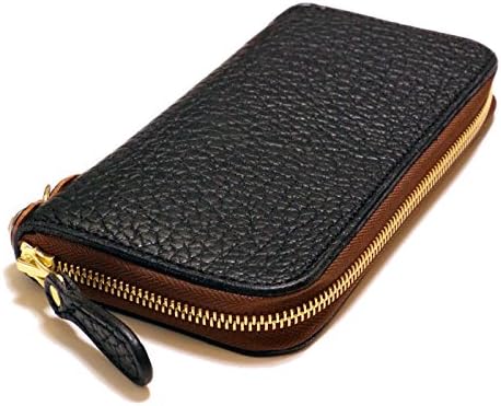 [ケイシイズ] アメリカバイソン（バッファロー革） ラウンドファスナー革財布 ブラック 黒 メンズ