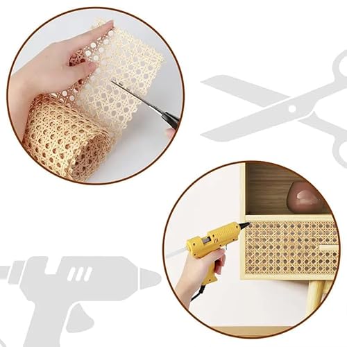 Cane Webbing Rattan Roll, Gewebtes Offenes Rattan, Rattan Geflecht, Möbel Wiener Geflecht, für Caning Projekte, Heimdekoration,40 x 100cm,Weiß