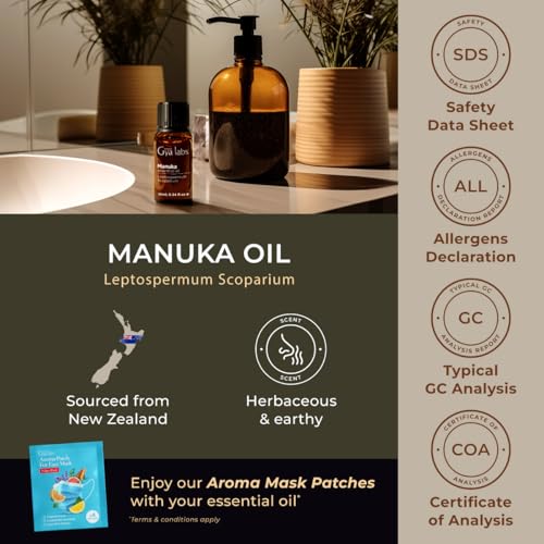 Image of 100% Pure Manuka Essential Oil - 0.34 Fl Oz - Manuka Oil for Hair, Skin, Diffuser, Aromatherapy & DIY Candle Making Scent