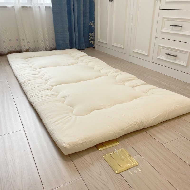 Ultimative japanische Futon-Matratze, Premium-Shikibuton-Bodenmatratze für bequemen und stützenden Schlaf, traditionelles Tatami-Bett mit Bio-Baumwoll-Füllung, faltbar, platzsparendes Design (70 x 200