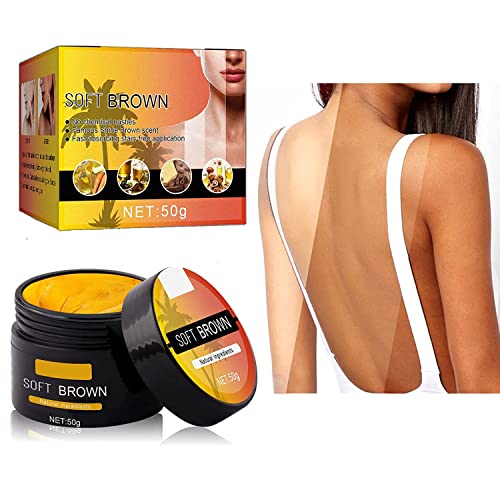 Gel bronceador marrón, loción bronceadora natural de efecto potente, crema bronceadora de primera calidad, gel autobronceador para interiores y exteriores, natural con ingredientes naturales Cover