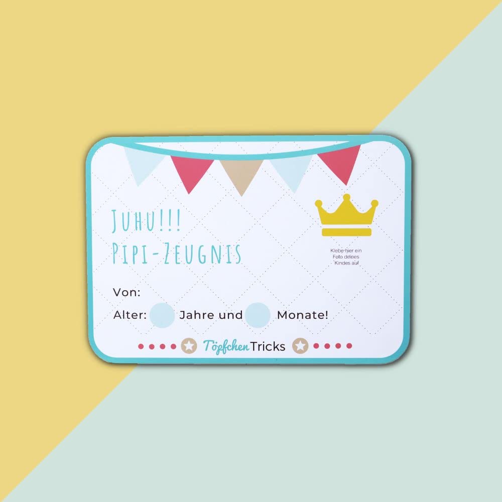 Erfolgreiches Töpfchentraining für Kleinkinder - Trockenwerden mit Belohnungssystem, 10 doppelseitigen Stickerkarten, 120 Stickern und Pipi-Zeugnis - Ihr Kind auf der Toilette/Klo