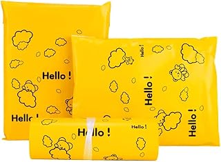 100 Pack Poly Mailers Small Yellow Cute Bear Strong Adhesive Shipping Envelopes for Clothing, Shipping Bags for Small Businesses, Waterproof Mailers Poly Bags for Shipping (Yellow, 6.7*11.8 in)