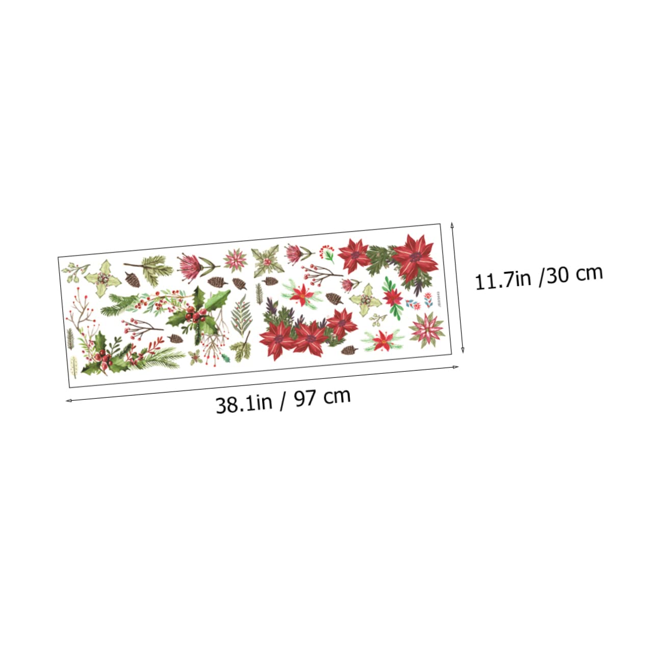 TOPBATHY Pegatinas de Flores Navideñas de PVC Autoadhesivas para Decoración de Ventanas Stickers de Pared para Navidad Decoración Interior Reutilizables y Removibles