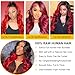 QTHAIR #1B/4/Red Ombre Body Wave Human Hair Bundles 18A Grade 3 Tone Black Burgundy Red Human Hair Bundles18'' 20