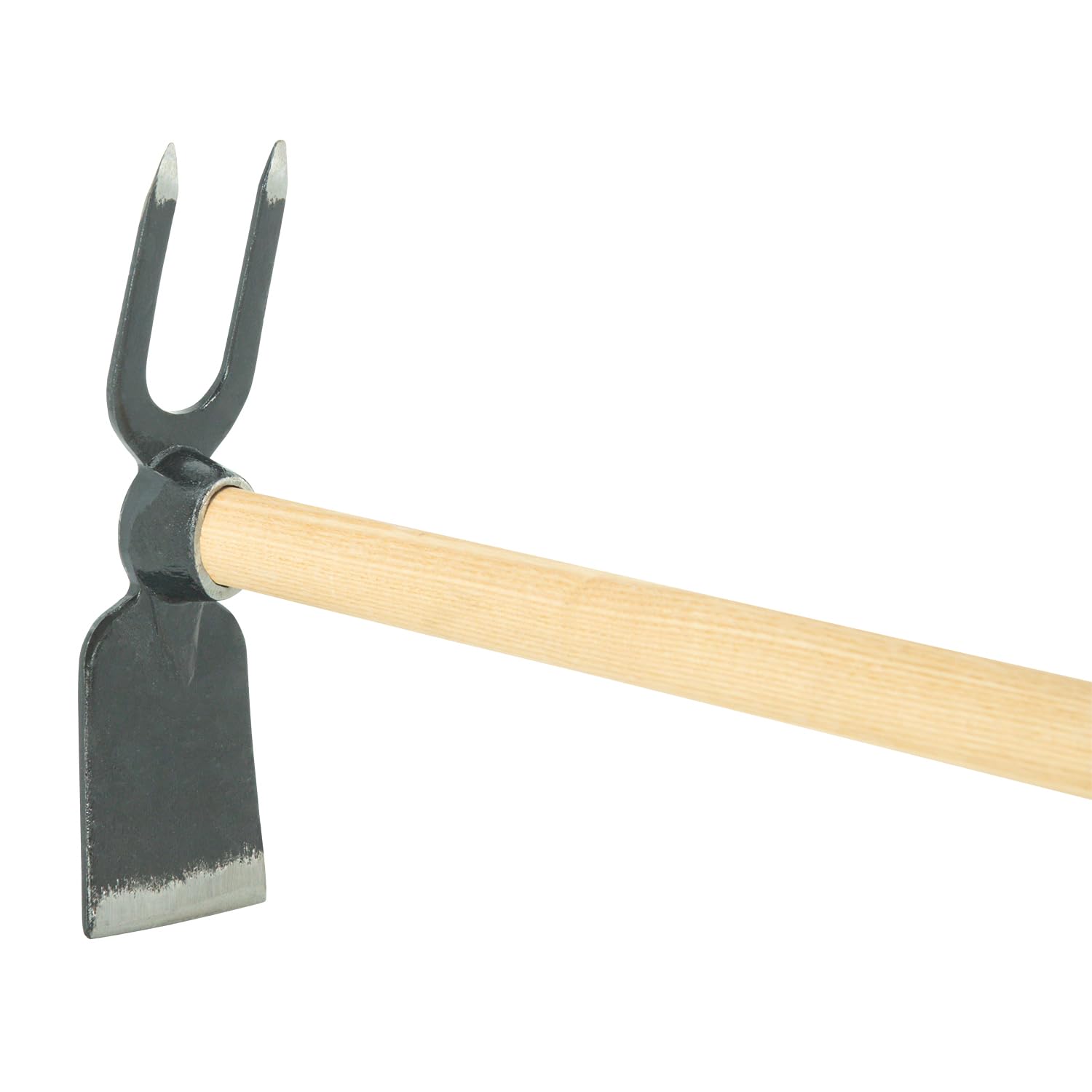 ADLER "Lily" zappa da giardino a 2 denti – Acciaio forgiato C45 manico in frassino (S/M/L) – Made in Germany – Per allentare e scavare – Legno FSC®, durevole e di alta qualità (bianco/marrone, L