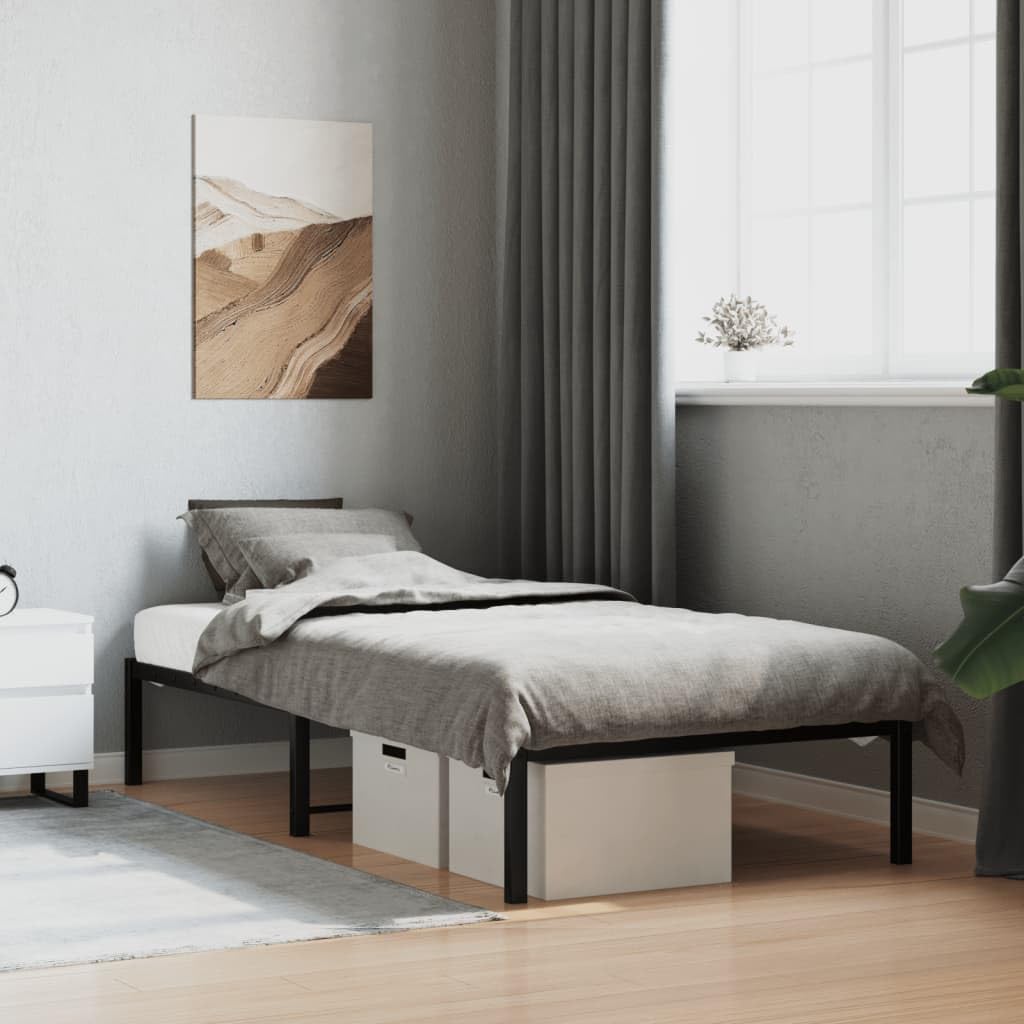 Articulos para el hogar, marco de cama de metal negro 90 x 200 cm, muebles de traje