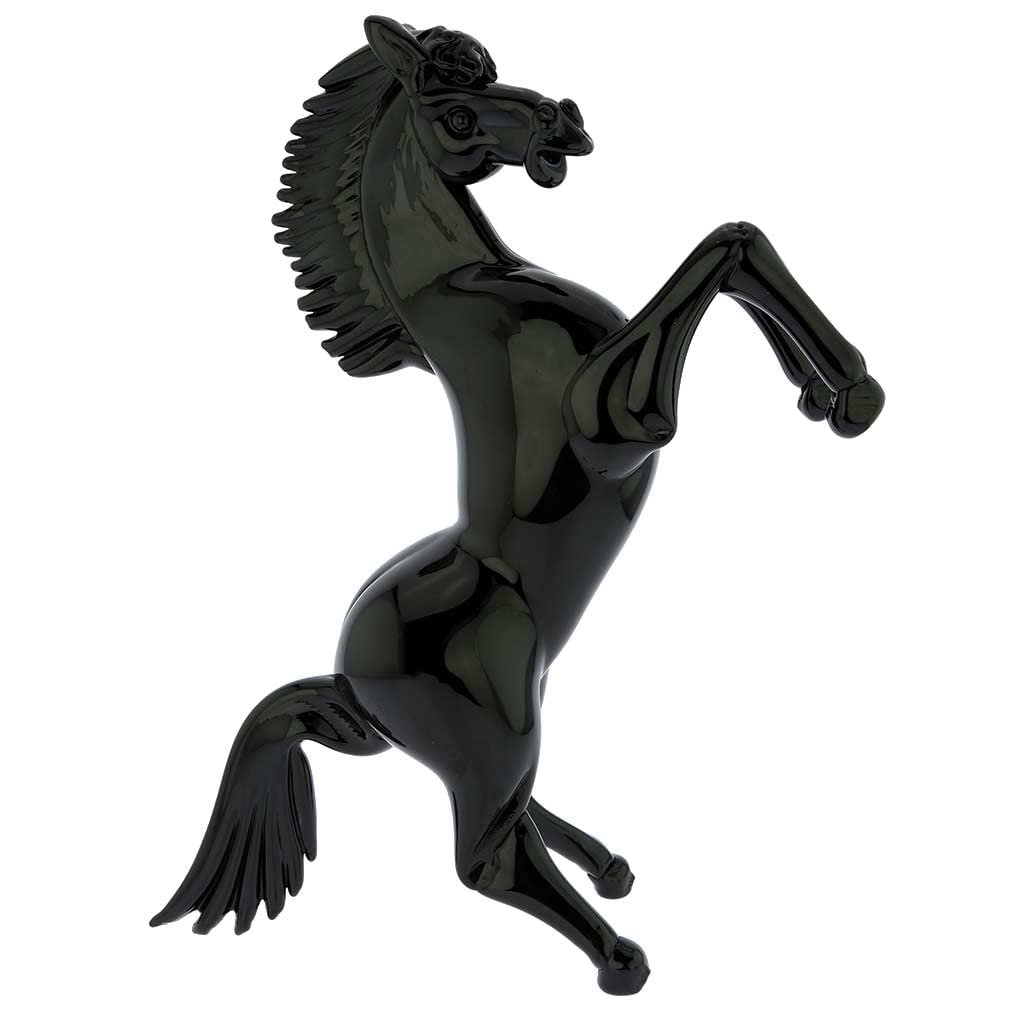 Glass Of Venice Murano Glass Black Horse - Large