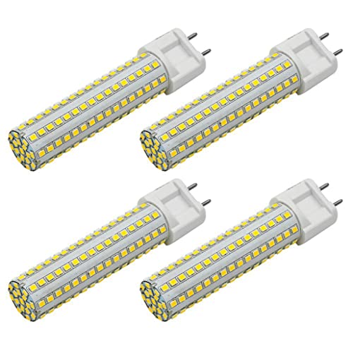 Bombillas LED G12 Regulables 15W 144 cuentas LED 1500 lm 2835 SMD 3000-6000 K bombilla LED de maíz 85-265V para iluminación del hogar, sin parpadeo, ángulo de haz de 360°, paquete de 4,Cold white