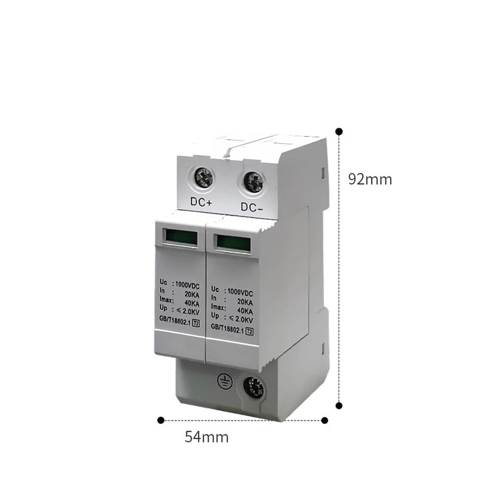 Parafoudre SPD parafoudre Basse Tension Domestique 2 pôles Protection Contre Les surtensions DC 500V 800V 1000V 40KA 60KA(DC800V 20-40KA)