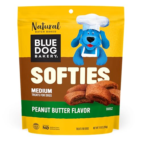 Blue Dog Bakery Softies Soft & Chewy Peanut Butter Dog Treats Medium Size Healthy Treats All Natural Ingredients 10 oz (Pack of 1)