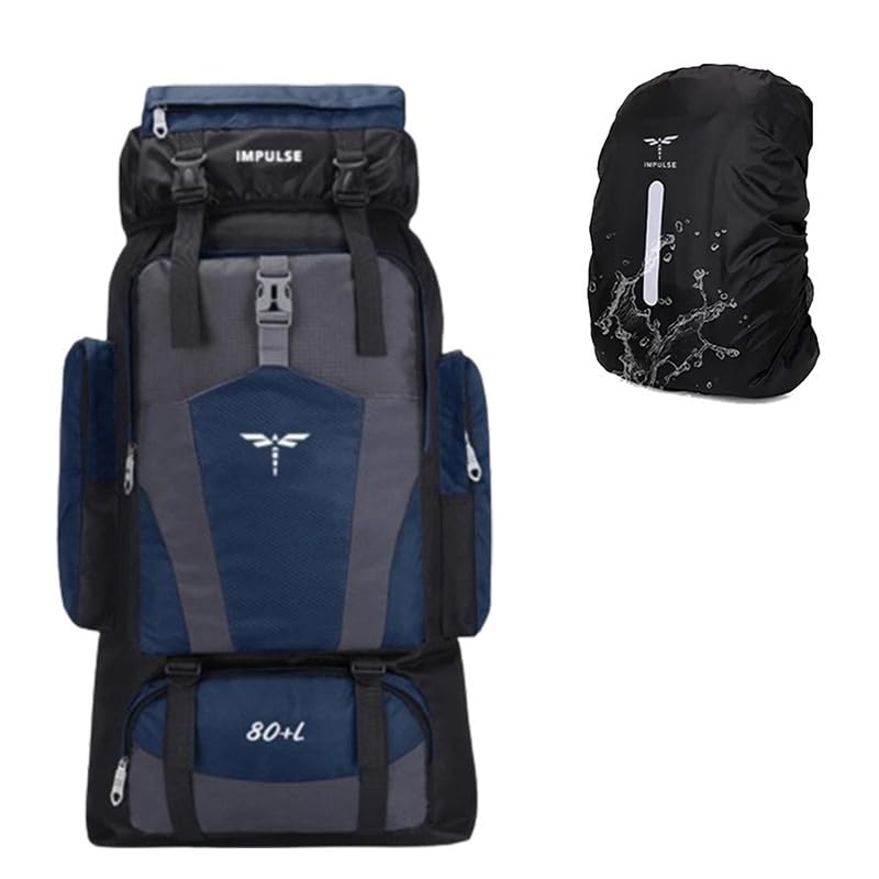 Impulse rucksack bags 75 litres travel bag for men tourist bag for travel backpack for hiking trekking Bag for men camping thames blue bag with 1 Year Warranty