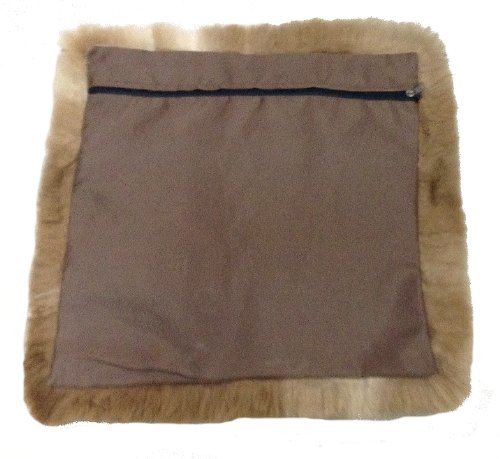 Coussin en fourrure d'alpaga véritable marron 50 x 50 cm d'exception - 3