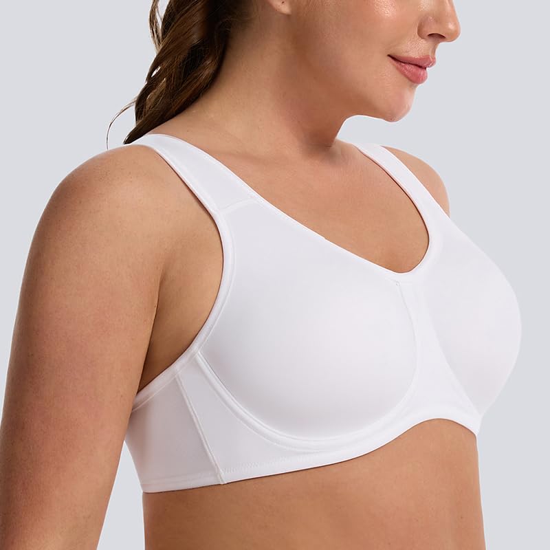 Image of Women's Underwire Sports Bra High Impact Plus Size Full Support Running Bra
