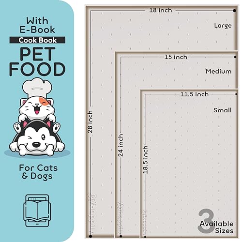 PETHAPPILY Tapete para Comida de Cachorro-Tapete Grande de Silicone para Comida de Estimação de 24 X