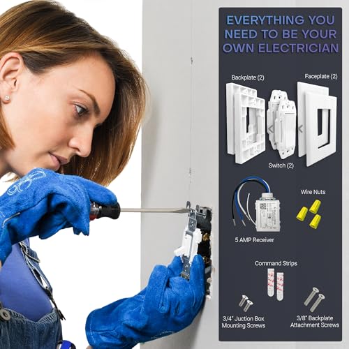 Image of RunLessWire 3-Way Battery-Free Wireless Light Switch Kit - White