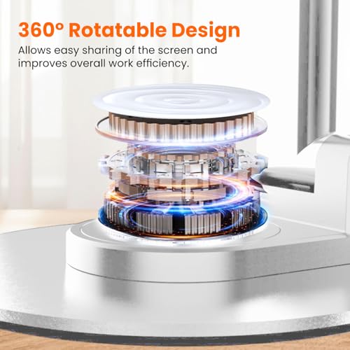 Image of Elfora 360 Rotating Mobile Phone Stand | Foldable, Height & Angle Adjustable Phone Holder for Desk | Portable & Stable Design | Compatible with iPhone, Samsung, Vivo, Oneplus & All Smartphones(White)
