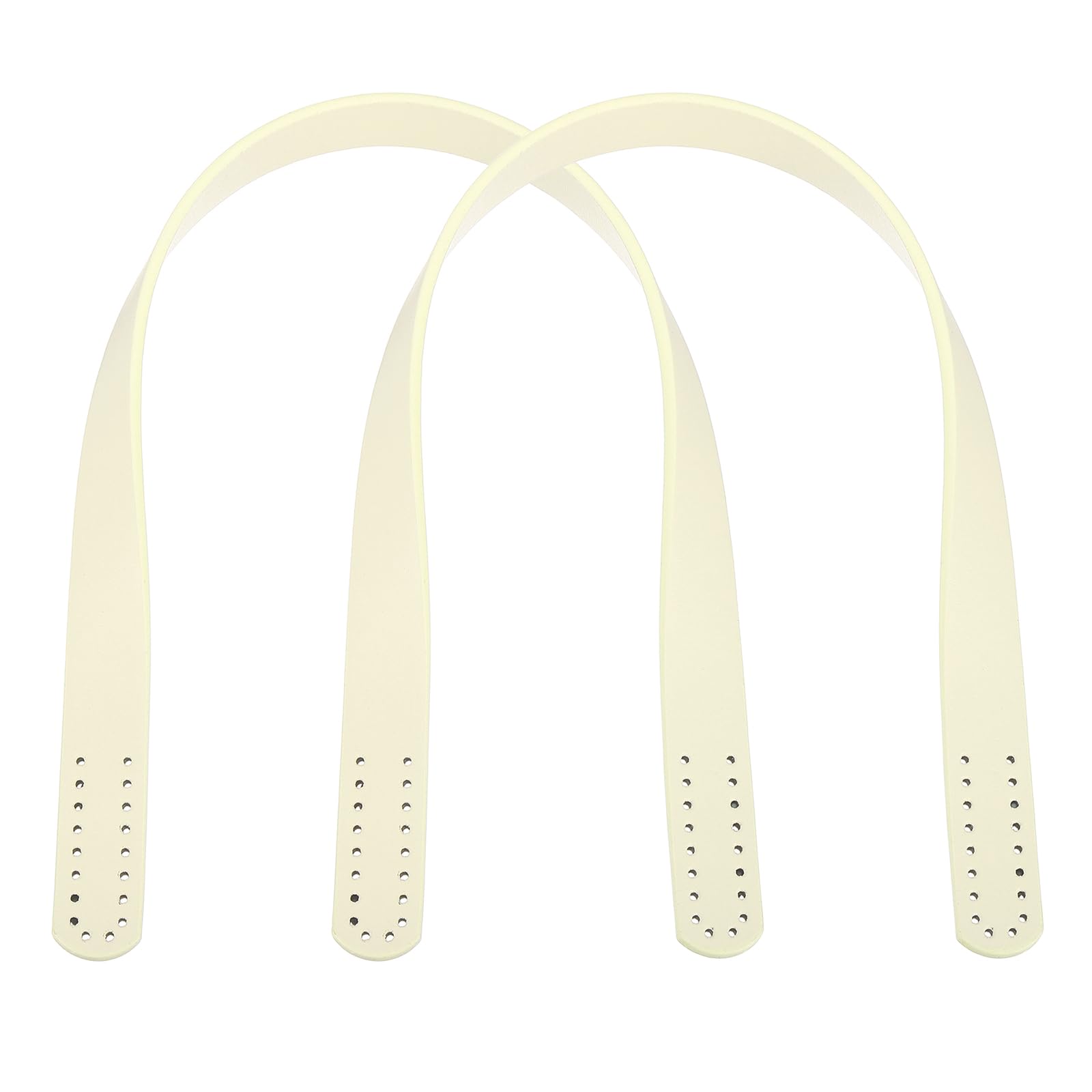 sourcing map 2pcs 17.7 Inch (45cm) Leather Purses Straps Handbag Belt Band Bag Handles for Purse Wallet Tote Making, Cream