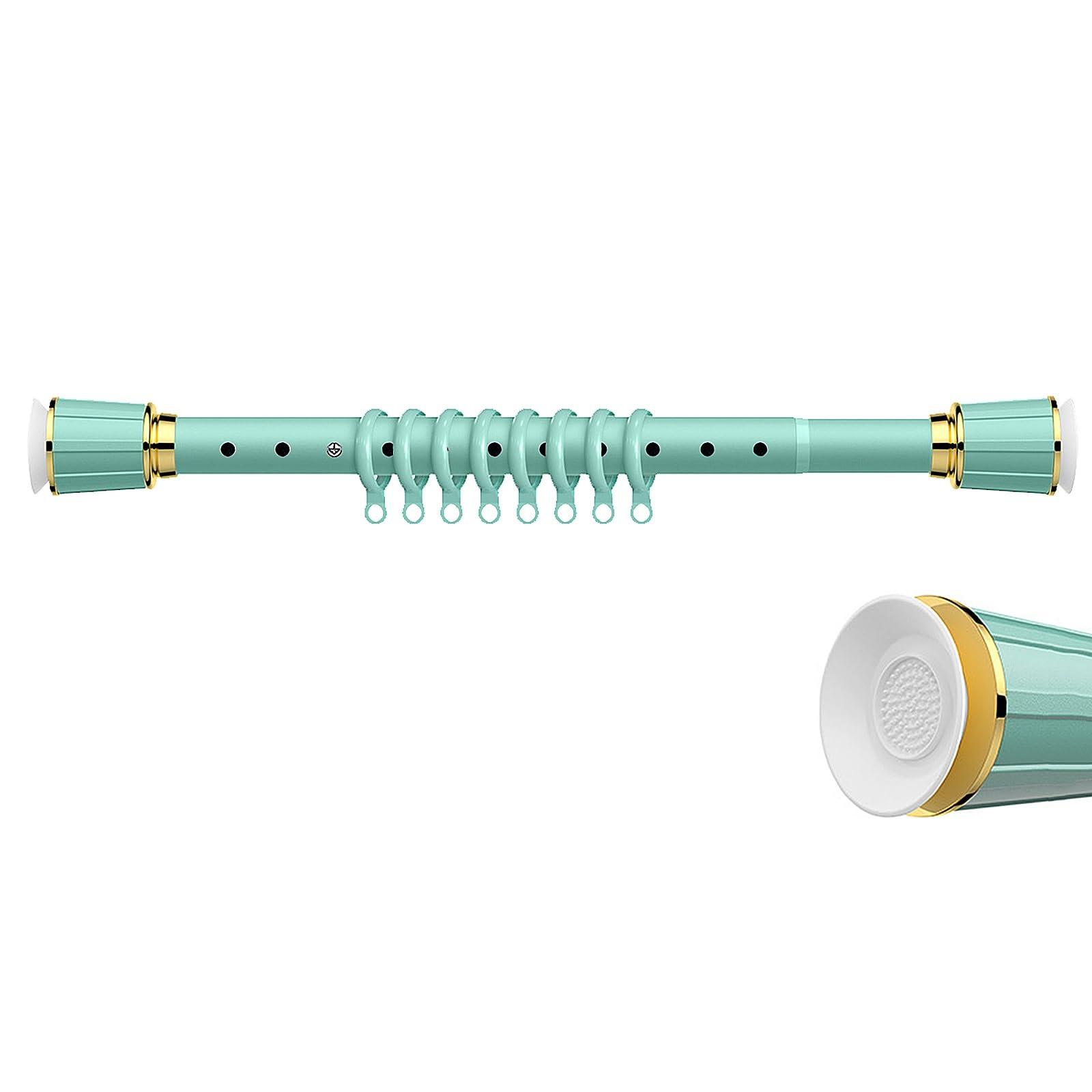 Asta estensibile senza trapano – Asta per finestra adatta agli affittuari per bagni, camere da letto e cucine – robusta verde h (365,8 cm x 365 cm)