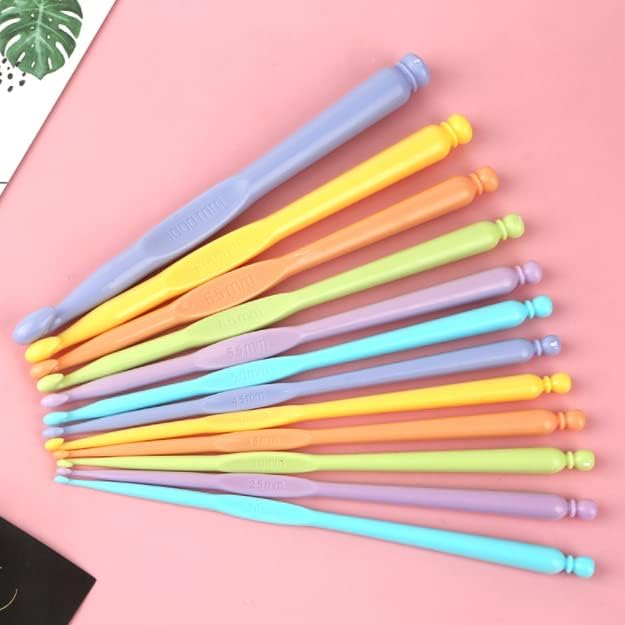 Miniatura 9 de Juego de agujas de tejer de ganchillo con mango de plástico ergonómico de 0.079 in, herramientas de tejido de hilo para entusiastas del ganchillo