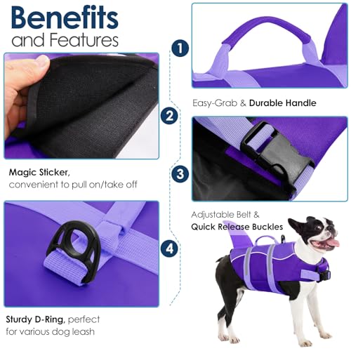 AOFITEE-Dog-Life-Vest-for-Swimming-Dog-Jacket-with-High-Flotation-and-Rescue-Handle-Reflective-Flotation-Vest-for-Swimming-Boating-Pool-Beach-XL AOFITEE Dog Life Vest for Swimming Dog Jacket with High Flotation and Rescue Handle Reflective Flotation Vest for Swimming Boating Pool Beach XL