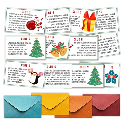 Christmas Scavenger Hunt Clues Card, Outdoor...