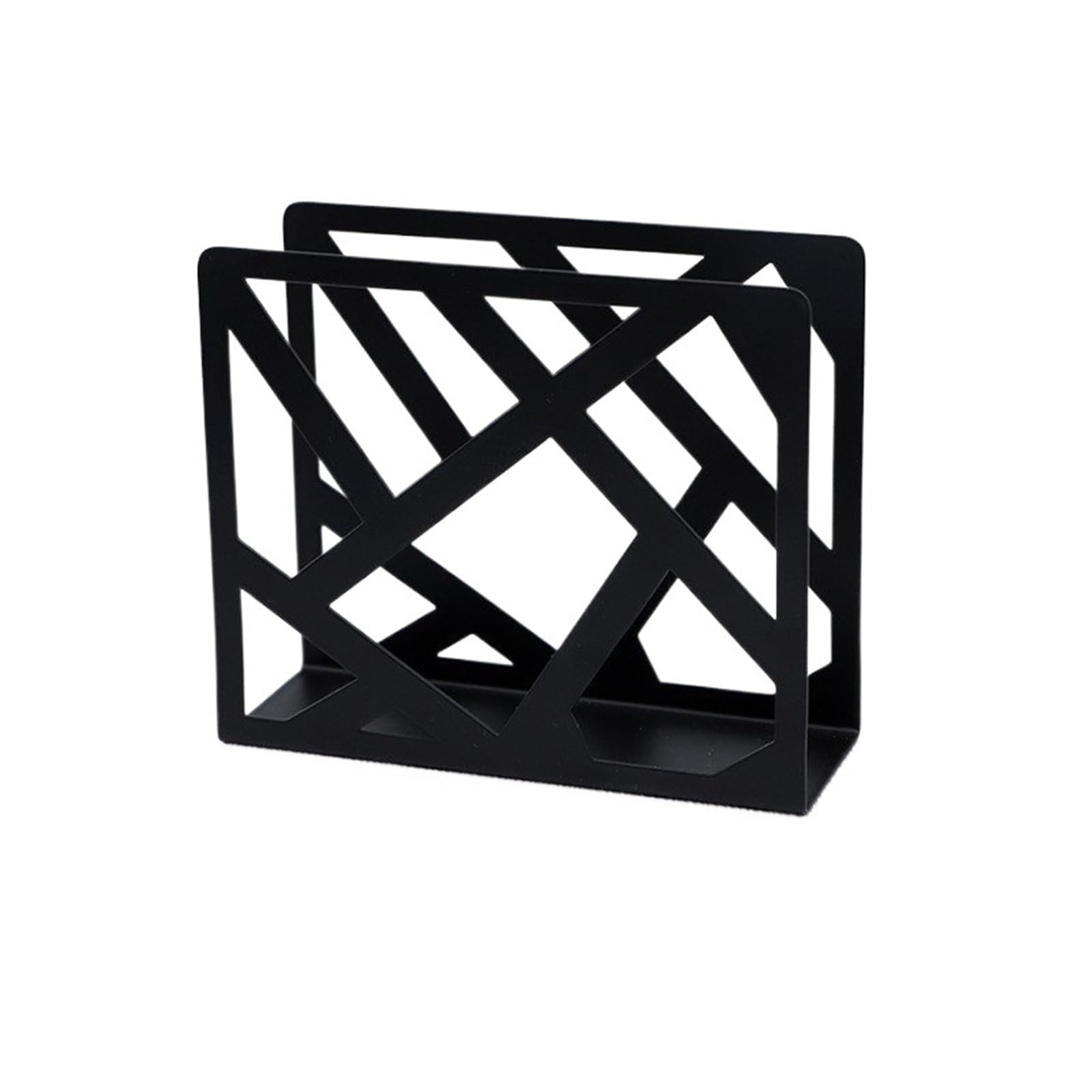 Napkin Holder Black Creative Premium Napkin Holder, Openwork Design, Iron Metal Tissue for Hotels and Restaurants(Black-03)