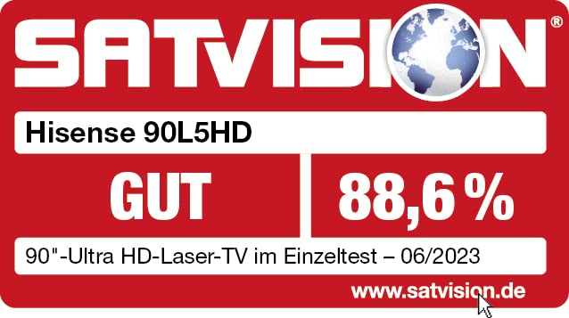 Hisense 90L5HD Daylight Screen (90 Zoll) Laser Projektor, inkl. 90" Panel, 4K, HDR10, VIDAA U6, Smart TV, Ultrakurzdistanz, Dolby Vision, Triple Tuner, Dolby Atmos, WiFi, schwarz – Bild 5