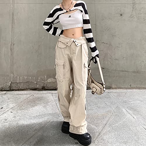 PICPUNMAK Women Grunge Crochet Knit See Through Crop Tops Cover Up Shrug Long Sleeve Crew Neck Casual Cropped Smock Top3