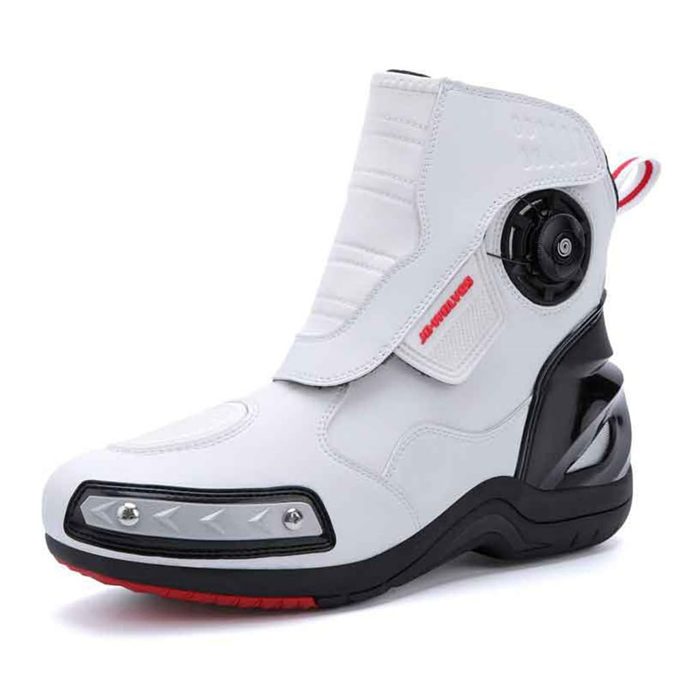 Bottes de Moto pour Hommes et Femmes, Chaussures de Conduite en Cuir renforcé avec Support de Cheville, antidérapantes, Bottes de Trekking pour Motards.