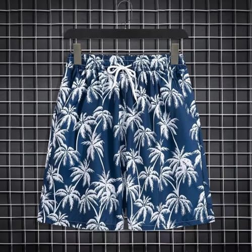 Sinzelimin Men's Hawaiian Beach Shorts Fashion Printed Quick-Dry Elastic Waist Loose Comfy Swim Trunks Short Sweatpant4