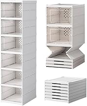 PAIDE P Foldable Shoe Rack, Plastic Shoe Organizer for Entryway, Wardrobe and Hallway Stackable Shoe Boxes with 6 Doors Wardrobe Shoes (6 Compartments)