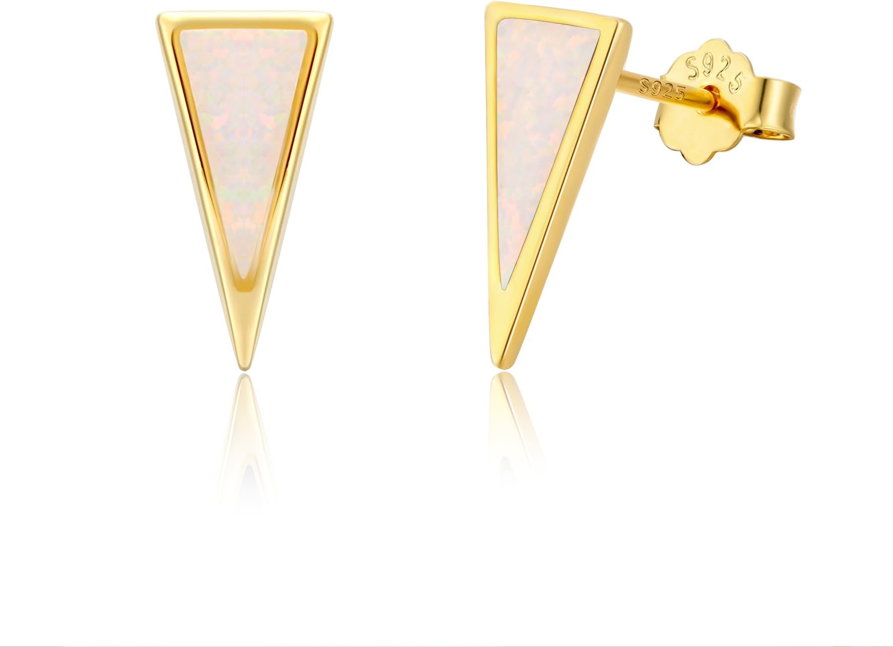 Black Onyx Stud Earrings for Men Women, 925 Sterling Silver Viking Earrings