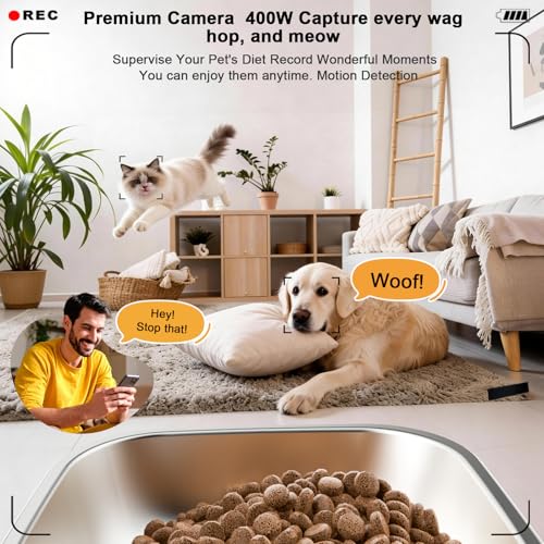 Automatic Cat Feeder with 4K Camera,2.4G Auto Dog Feeder w Night Vision,Pet Feeder w2-Way Audio,Timed Cat Feeders for Dry Food,Dogs Food Dispenser w APP Control 5L - Image 5