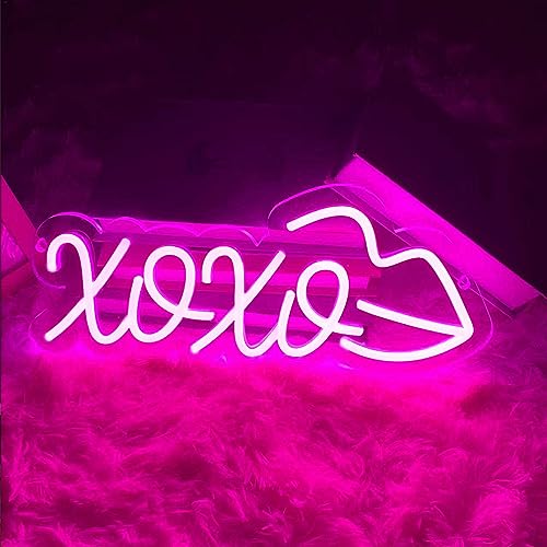 MHneonsign Hot Pink LED Neon Sign USB Operated 40cm x 17.4cm Modern Love Wall Decor Wedding Party Decor