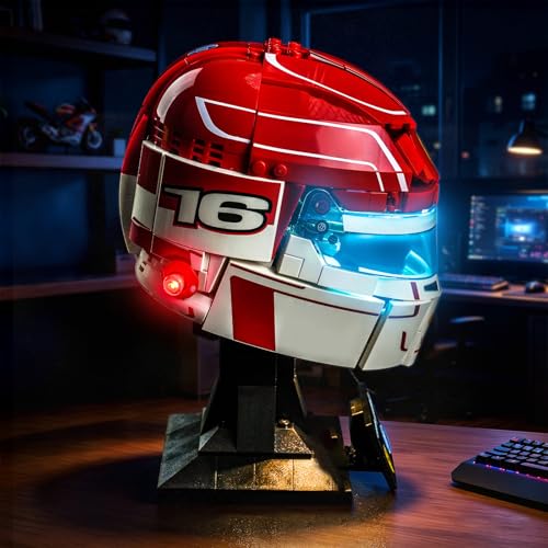 Luces casco Lego Ferrari Leclerc 43014 para iluminar vitrinas oscuras 6