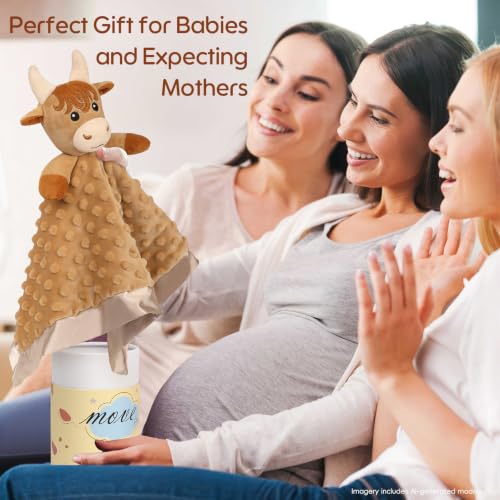 Image of Baby Security Blanket, Soft Baby Lovey Toy Blanket for Boys, Snuggle Toy Lovie Newborn Blankie, for Boy Highland Cow 16 Inch