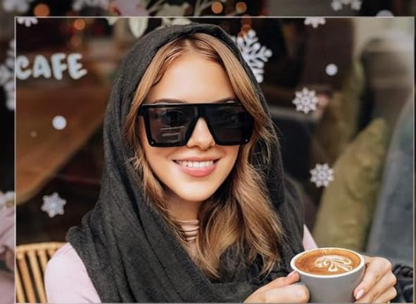 Image of Unisex Stylish Round Sunglasses | TAC Polarized Lens | 100% UV Protection | Men & Women Driving Bikes, Outdoor Sports, Hiking & Travel Eyewear (black sunglass)