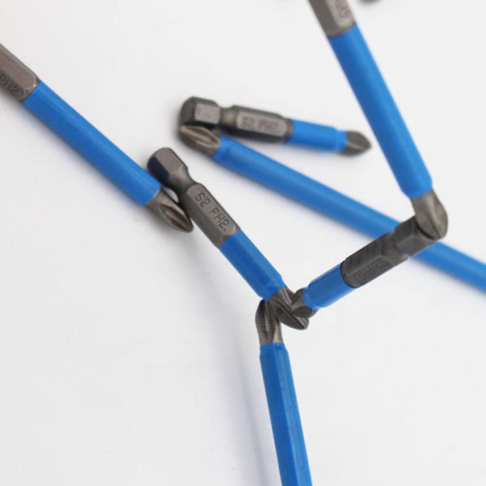 Brocas cruzadas antideslizantes de 90mm y 150mm, juego de destornilladores PH2 de cabeza de lote S2, puntas de cabeza de destornillador de cabeza de lote de viento magnético fuerte, 3 uds 90mm