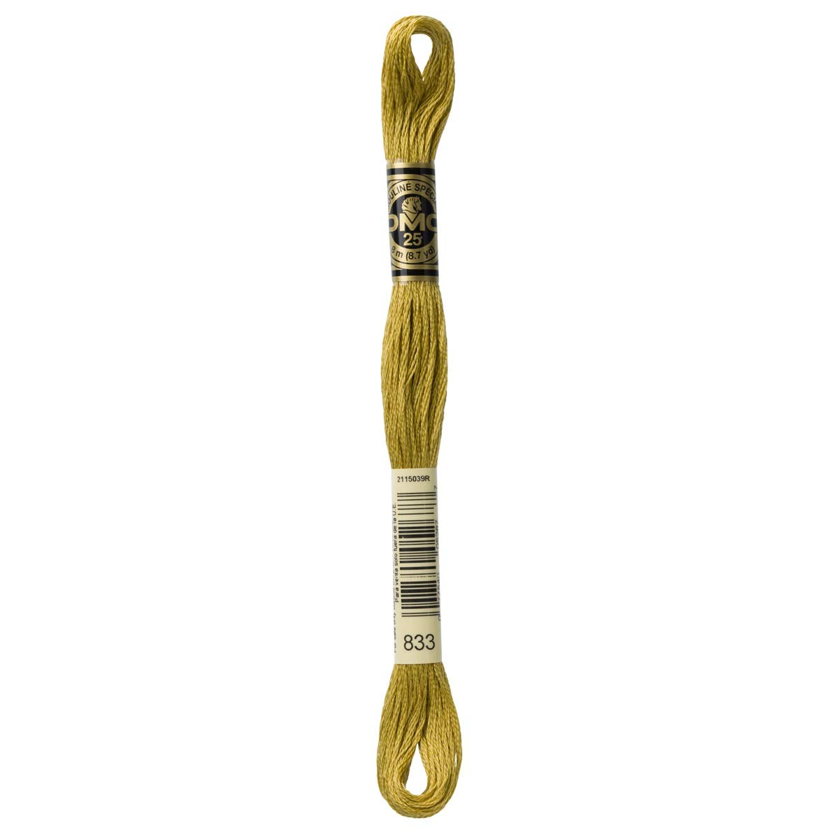 DMC Embroidery Floss Mouline Stranded Cotton Thread for Hand Embroidery and Sewing - Colour No: 833-12 x 8m Skeins โ image 1