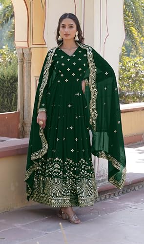 Image of Fashion Basket Faux Georgette Sequins Anarkali Dress for Women