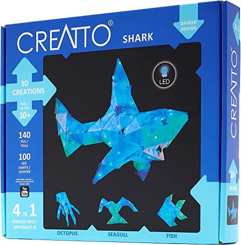 Creatto Shimmer Shark kit loisirs créatifs lampe LED enfant