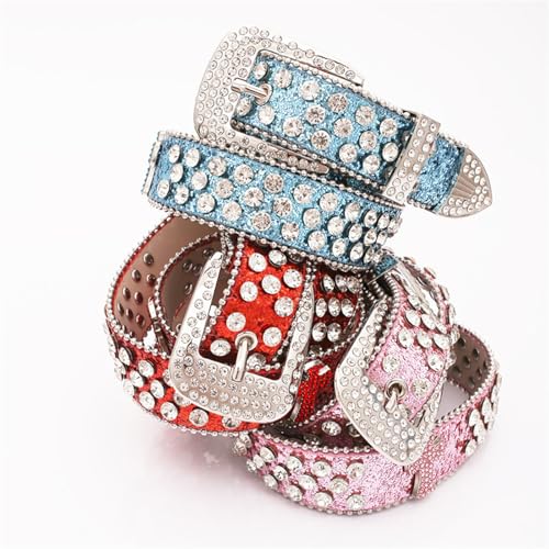 Sequins Waist Belt With Pin Buckle PU Leather Waist Belts For Rock Fan Wear Adjustable Length Belt3