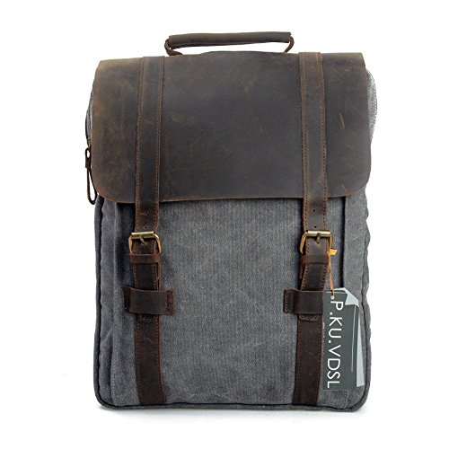 Portátil Bolsa, P.KU.VDSL Portátil Mochila Tipo Casual hasta 15,6 Pulgadas de Profesional Compartimento para el Portátil Escuela Trabajo Universidad Viaje (darkgrey1)