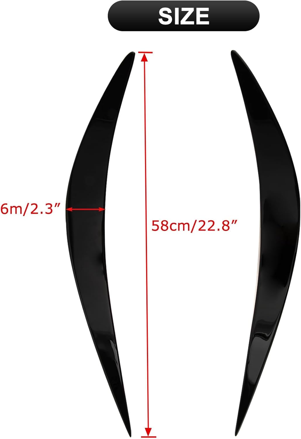 Glossy Black Eyelid for Q50, PSLER Headlight Eyelids Headlight Eyebrows Trim Front Headlight Cover Eyebrow Decoration Front Lamps Sticker Fit for Infiniti Q50 2014 2015 2016 2017 2018 2019-2024