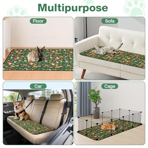 Tapis de cage cochon d'inde absorbant 70x140 alèse éducateur lavable lapin chat - 15