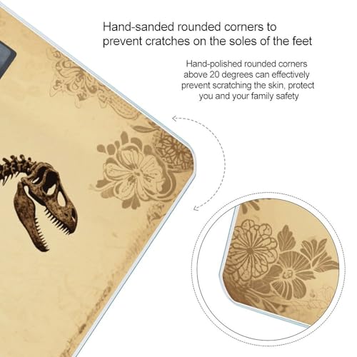 Báscula digital de baño con diseño de esqueleto de dinosaurio miniatura 4