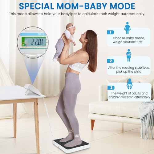 Image of TIPRE Medical Grade Floor Scale Professional Physician Scale 660lb Wrestling Scale for Body Weight Bariatric Scale Heavy Duty Easy to Read Separate Display Screen for Home, Hospital & Physician Use
