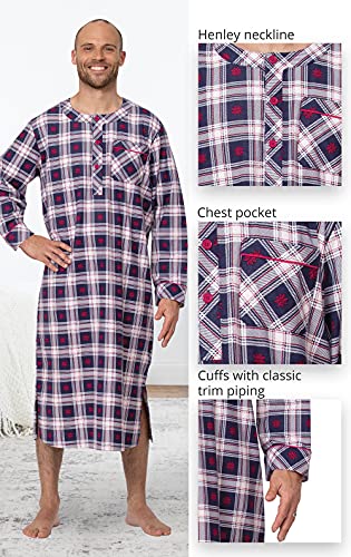 Pajamagram Night Shirts For Men - Mens Long Nightshirts, Blue, Md #TOP3