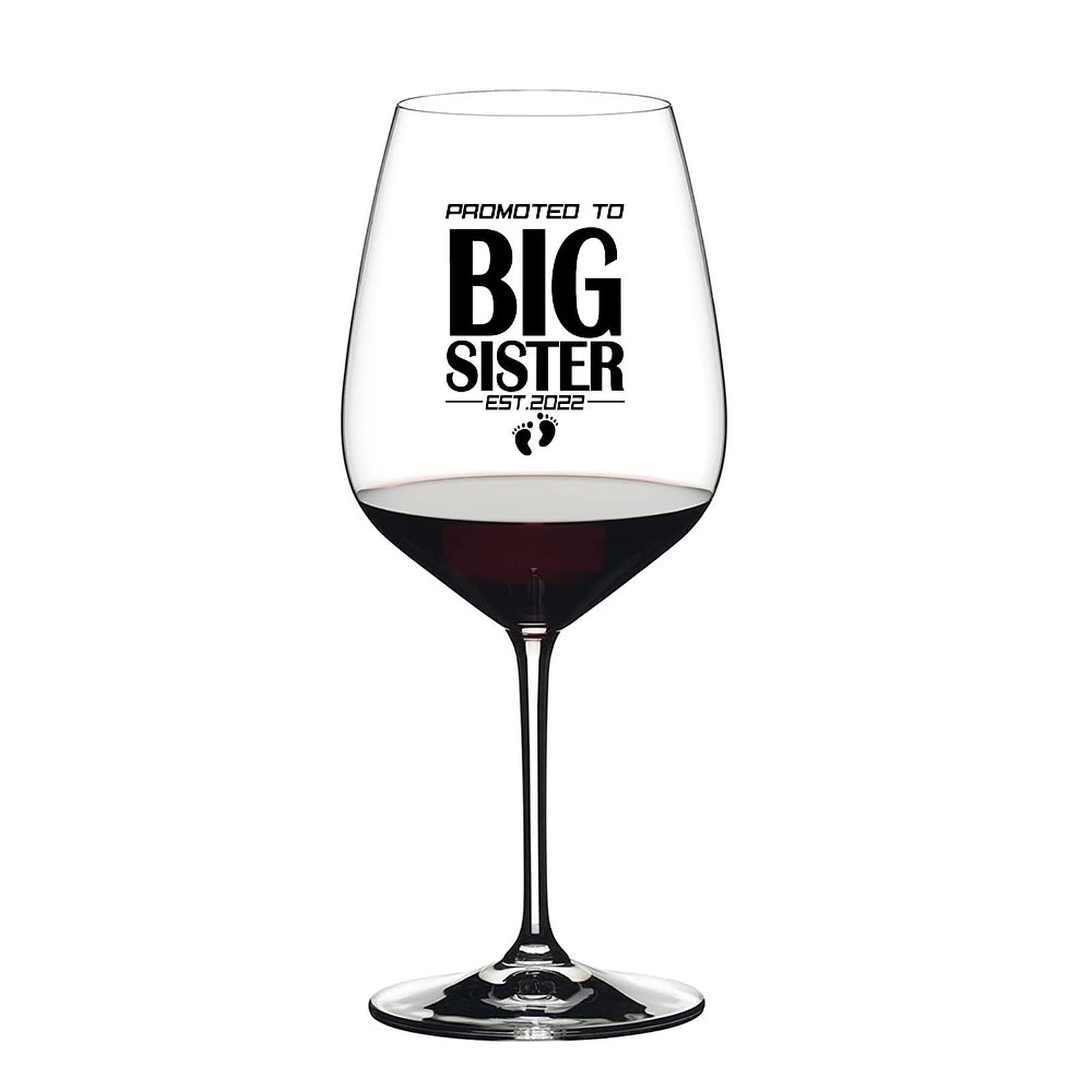 Juego de 2 copas de vino tinto promocionadas a hermanas, 17 onzas, regalo de damas de honor, regalo de boda, regalo de novia y novio, regalo personalizado, copa de vino de cumpleaños